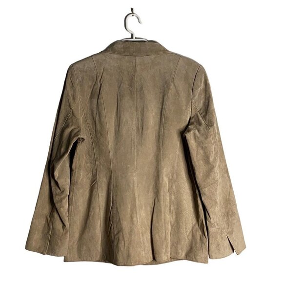 Guillaume Women's 100% Genuine Leather Notch Lapel Blazer Jacket - Picture 10 of 10